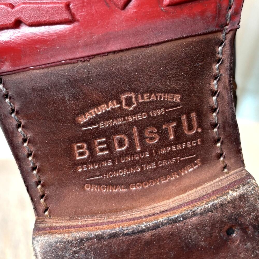 Bed Stu Cobbler Boots 8.5 Tall Riding Boots Distressed Brown Leather Zip Buckle - Picture 11 of 14